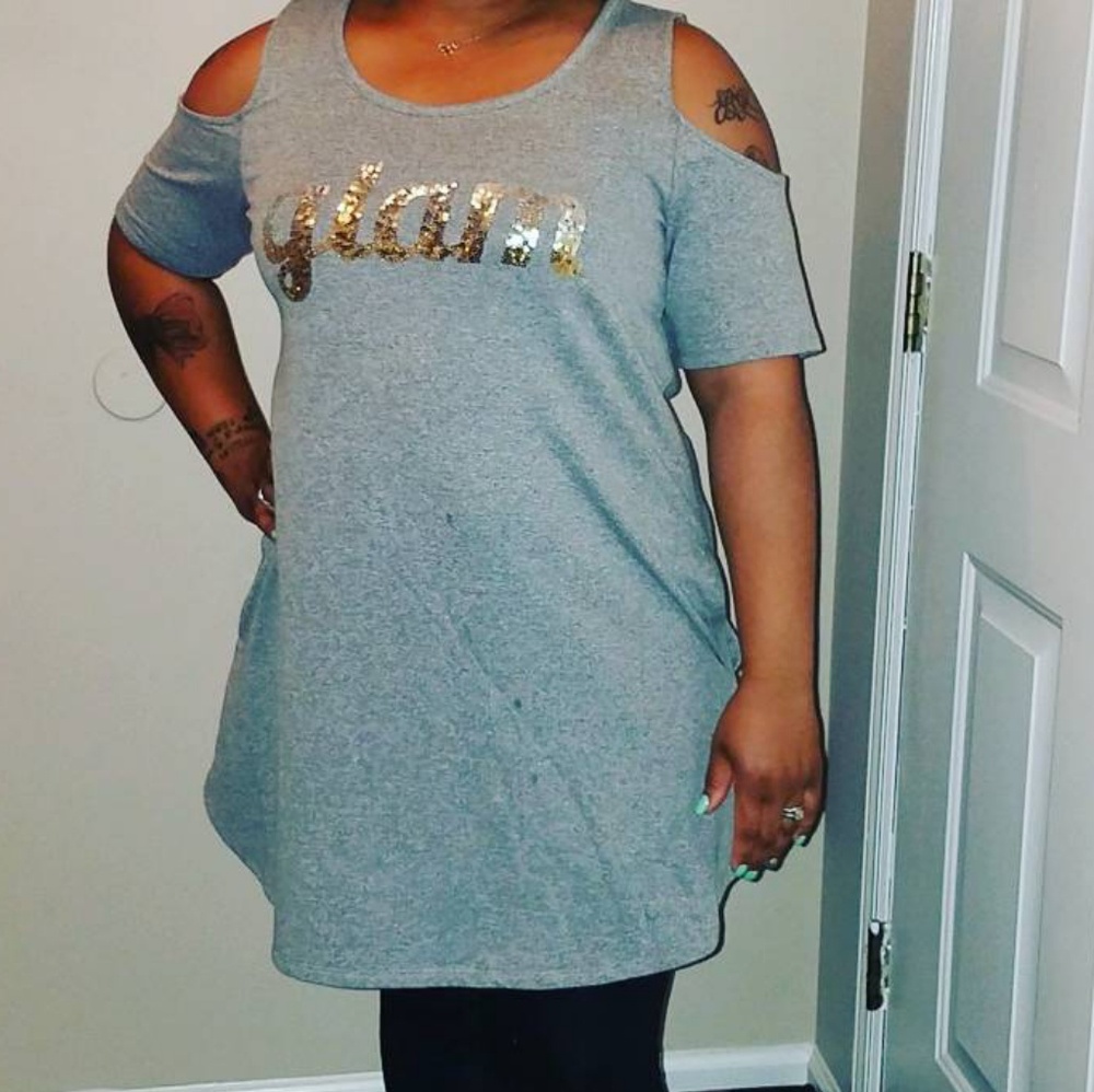 "Glam" Cold Shoulder Dress